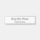 Traditioneel, klassiek "uit, alsjeblieft"-teken deurbordje (Voorkant)