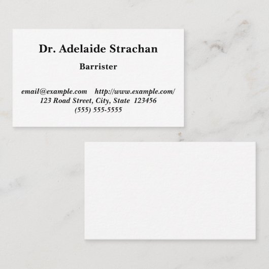 Traditioneel, Klassiek Visitekaartje (Voorkant / Achterkant)