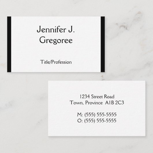 Traditioneel, Klassiek Visitekaartje (Voorkant / Achterkant)