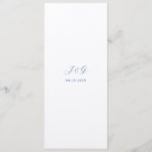 Traditioneel Koninklijk Blauw Elegant Huwelijk Menu (Achterkant)