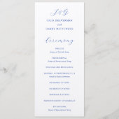 Traditioneel Koninklijk Blauw Elegant Huwelijk Programmakaart (Voorkant)