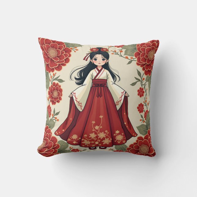 traditioneel Koreaans Hanbok karakter kussenkussen Kussen (Voorkant)