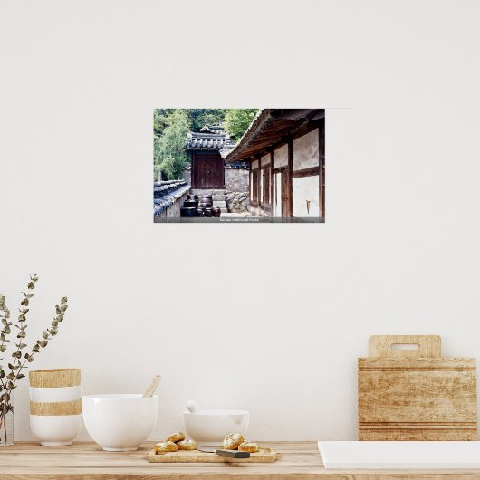 Traditioneel Koreaans huis Poster (Keuken)