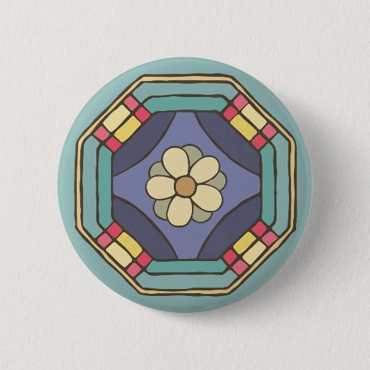 Traditioneel Koreaans patroon Ronde Button 5,7 Cm (Voorkant)