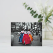 traditioneel koreaanse meisjesfotografie briefkaart (Staand voorkant)