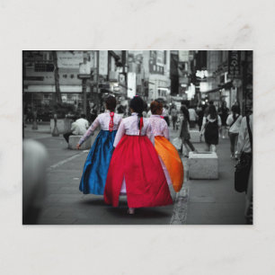 traditioneel koreaanse meisjesfotografie briefkaart