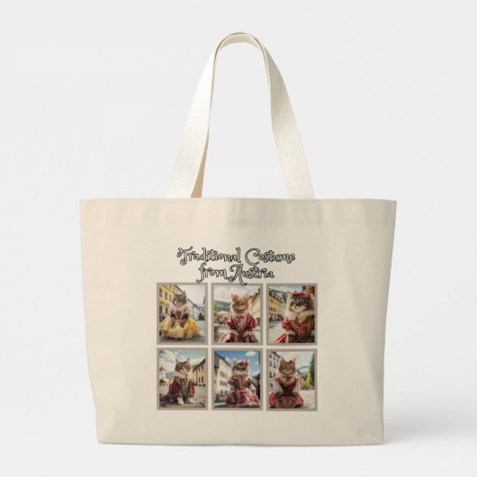 Traditioneel kostuum uit Oostenrijk Grote Tote Bag (Achterkant)