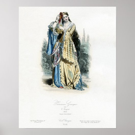 Traditioneel kostuum van de Griekse prinses Poster (Voorkant)