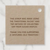 Traditioneel Label op het etiket van de mansiroop (Achterkant)