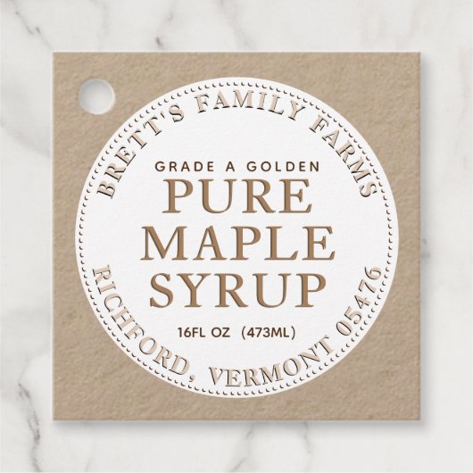 Traditioneel Label op het etiket van de mansiroop (Voorkant)