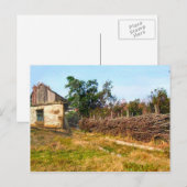 Traditioneel landbouwgebouw en hek briefkaart (Voorkant / Achterkant)