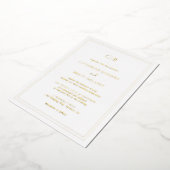 Traditioneel legant Simple Monogram Weddenschap Go Folie Uitnodiging (Gedraaid)