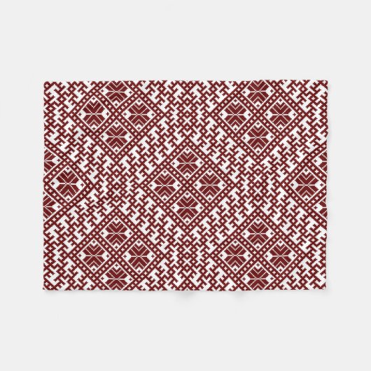 Traditioneel Lets rood ontwerp Auseklis Fleece Deken (Voorkant (Horizontaal))