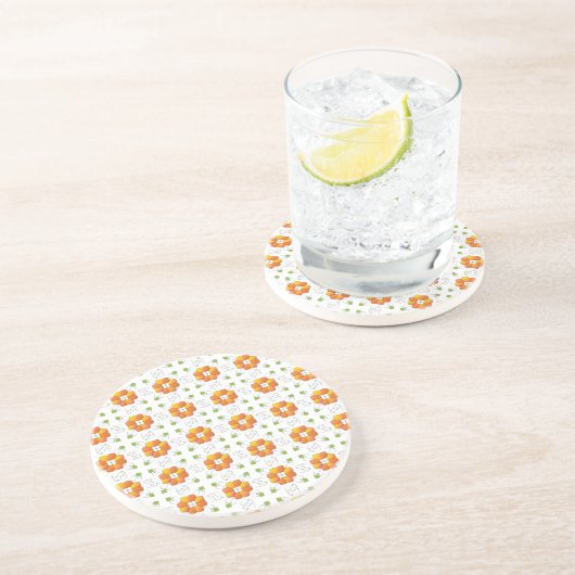 Traditioneel Lets ZUN-teken geometrisch ontwerp IX Zandsteen Onderzetter (Zijkant)