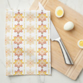 Traditioneel Lets ZUN-teken geometrisch ontwerp VI Theedoek (Quarter Fold)