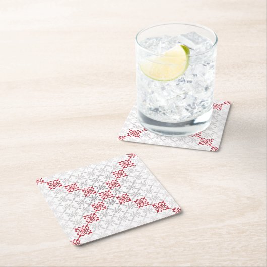 Traditioneel Lets ZUN-teken geometrisch patroon II Kartonnen Onderzetters (Insitu)