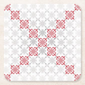 Traditioneel Lets ZUN-teken geometrisch patroon II Kartonnen Onderzetters (Voorkant)