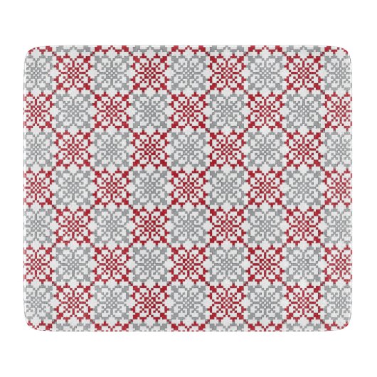 Traditioneel Lets ZUN-teken geometrisch patroon II Snijplank (Voorkant)