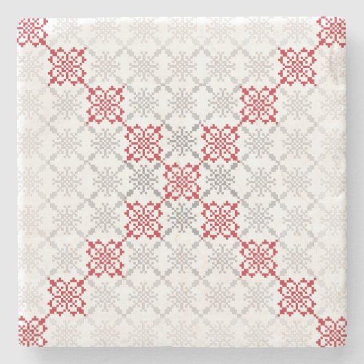 Traditioneel Lets ZUN-teken geometrisch patroon II Stenen Onderzetter (Voorkant)