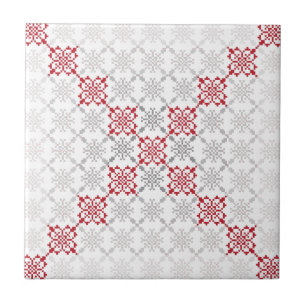 Traditioneel Lets ZUN-teken geometrisch patroon II Tegeltje