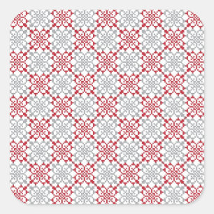 Traditioneel Lets ZUN-teken geometrisch patroon II Vierkante Sticker