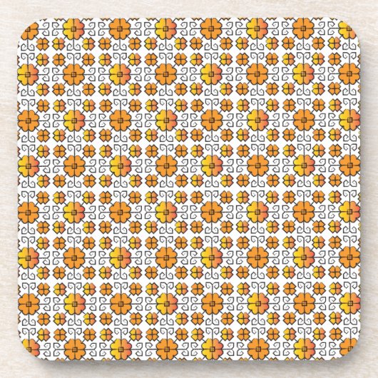 Traditioneel Lets ZUN-teken geometrisch patroon V Drankjes Onderzetter (Voorkant)