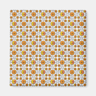 Traditioneel Lets ZUN-teken geometrisch patroon V Magneet