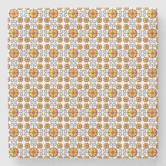 Traditioneel Lets ZUN-teken geometrisch patroon V Stenen Onderzetter (Voorkant)