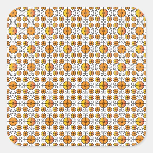 Traditioneel Lets ZUN-teken geometrisch patroon V Vierkante Sticker (Voorkant)