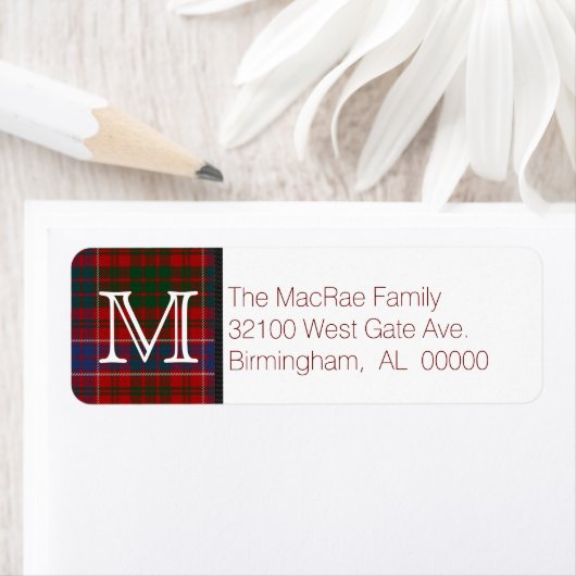 Traditioneel MacRae-tapemonogram Etiket (Insitu)