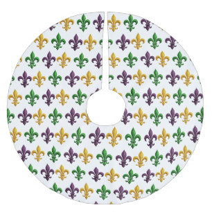 Traditioneel Mardi Gras gekleurd Fleur de Lis patr Kerstboom Rok