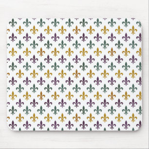 Traditioneel Mardi Gras gekleurd Fleur de Lis patr Muismat