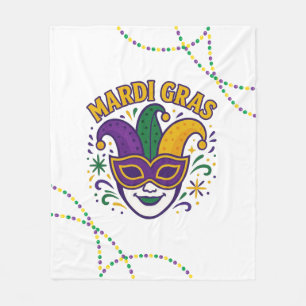 Traditioneel Mardi Gras gekleurd masker Fleece Deken