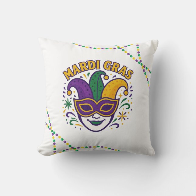 Traditioneel Mardi Gras gekleurd masker Kussen (Voorkant)