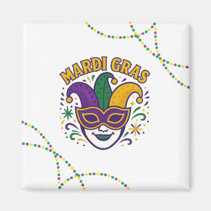 Traditioneel Mardi Gras gekleurd masker Magneet