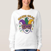 Traditioneel Mardi Gras gekleurd masker Trui (Voorkant)
