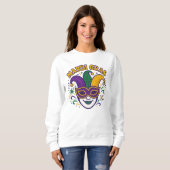Traditioneel Mardi Gras gekleurd masker Trui (Voorkant volledig)