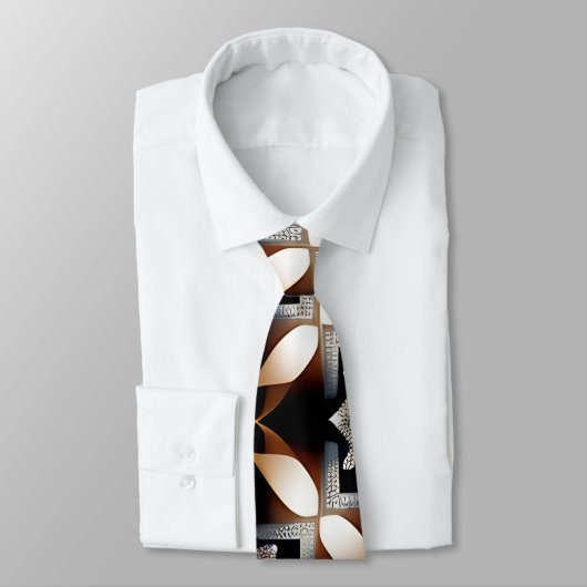 Traditioneel Marokkaans bruin geometrisch patroon Stropdas (Gebonden)
