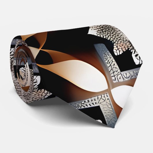 Traditioneel Marokkaans bruin geometrisch patroon Stropdas (Opgerold)