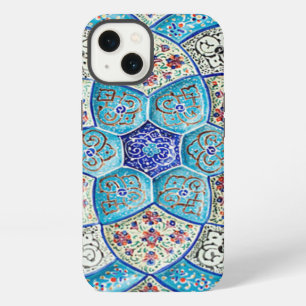 Traditioneel Marokkaans turquoise Blauw, wit, zalm iPhone 13 Hoesje