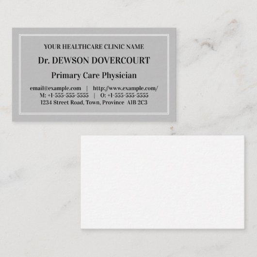 Traditioneel medisch professioneel Visitekaartje (Voorkant / Achterkant)