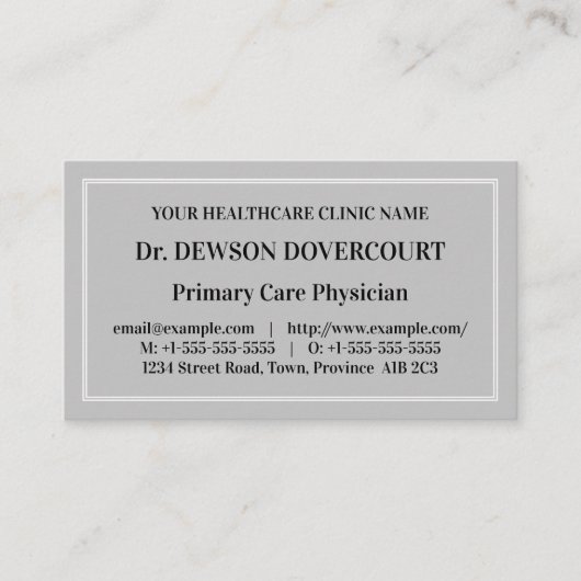 Traditioneel medisch professioneel Visitekaartje (Voorkant)