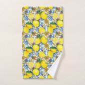 Traditioneel mediterraan patroon met leemons bad handdoek (Handdoek)