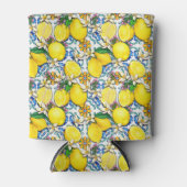 Traditioneel mediterraan patroon met leemons blikjeskoeler (Voorkant)