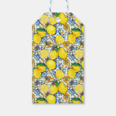 Traditioneel mediterraan patroon met leemons cadeaulabel (Voorkant)