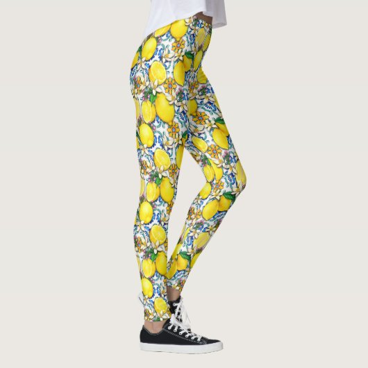 Traditioneel mediterraan patroon met leemons leggings (Rechts)
