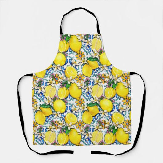 Traditioneel mediterraan patroon met leemons schort (Voorkant)