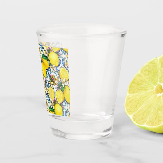 Traditioneel mediterraan patroon met leemons shot glas (Rechts)