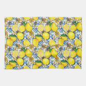 Traditioneel mediterraan patroon met leemons theedoek (Horizontaal)
