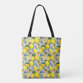 Traditioneel mediterraan patroon met leemons tote bag (Achterkant)
